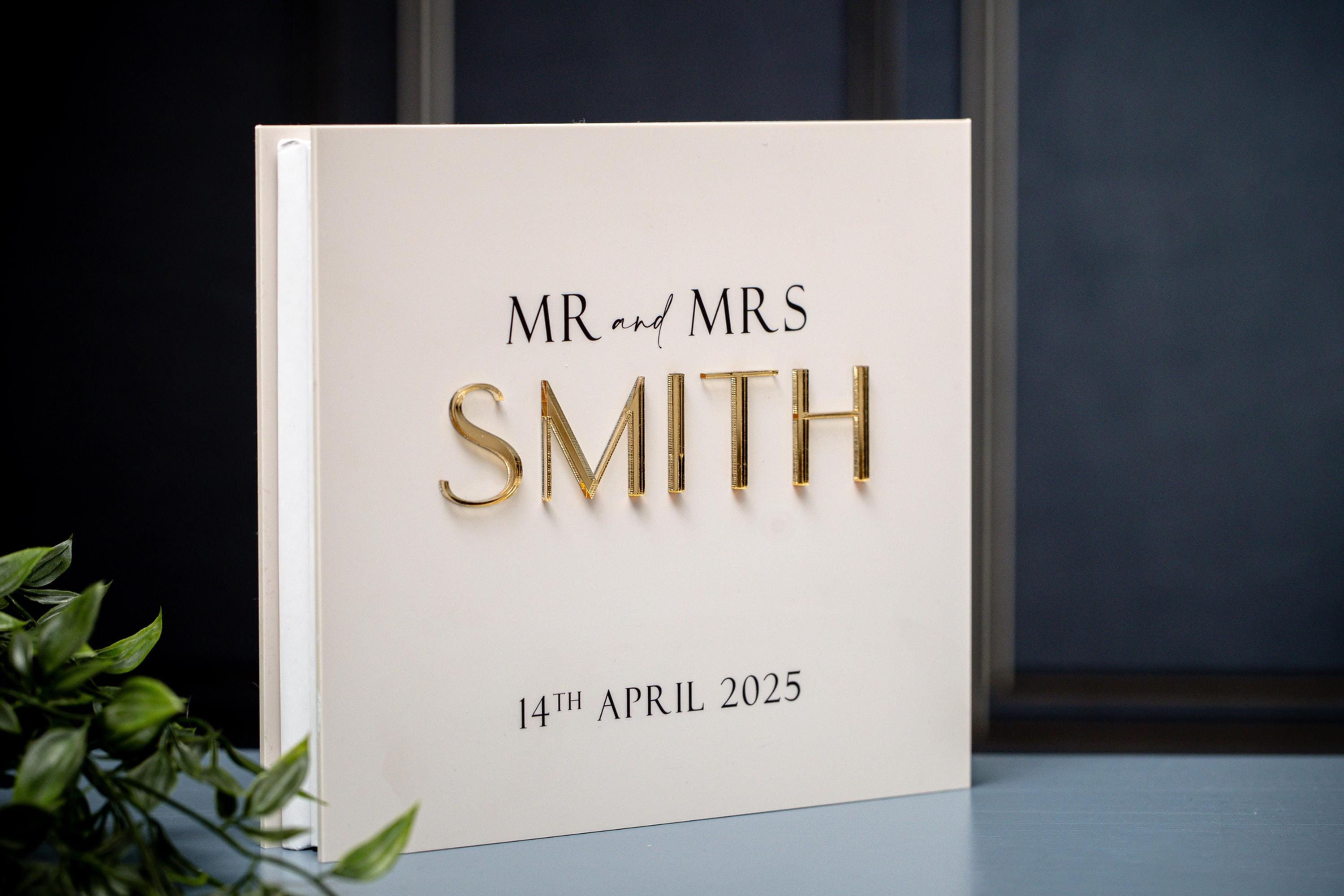 Personalized Acrylic Wedding Guest Book: Modern Wedding Signage