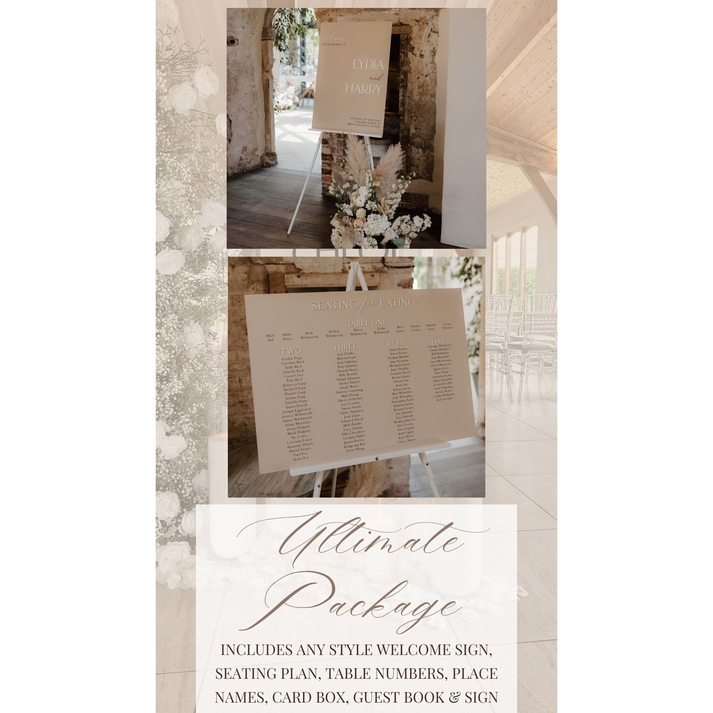 The ULTIMATE Package - Custom Luxury Acrylic Package including Welcome Sign, Sea