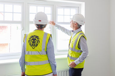 Business inspectors examine a new window