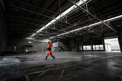 empty 
industrial warehouse