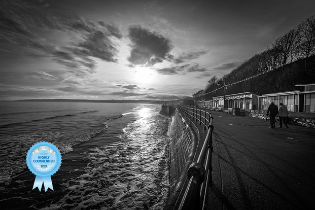 ward-winning photography by Jools Hart, Highly Commended 2019 black and white landscape Filey Bay