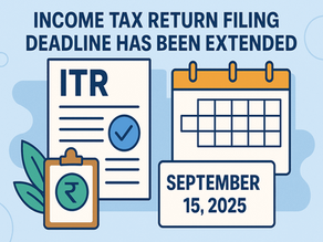 ITR filing last date extended from July 31, 2025, for FY 2024-25 (AY 2025-26)