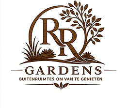 Logo van RR Gardens, specialist in tuinonderhoud, tuinaanleg en tuinrenovatie in Het Gooi.