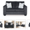Thumbnail: 2PCS  SLATE UPHOLSTERY FABRIC  SOFA AND LOVESEAT LIVING ROOM SET
