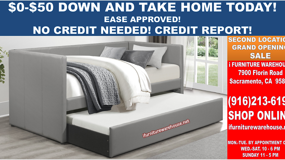 In Stock New Gray Daybed With Trundle Twin Mattress Not Included