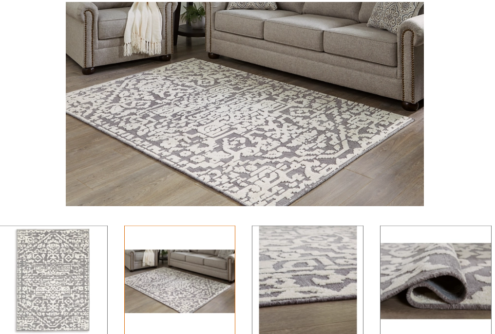 IN STOCK 5'x7' GRAY/IVORY AREA RUG FOR LIVING ROOM OR DINING ROOM