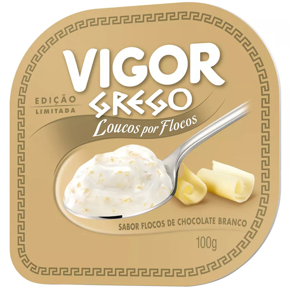 Iogurte Vigor Grego Flocos de Chocolate Branco 100g