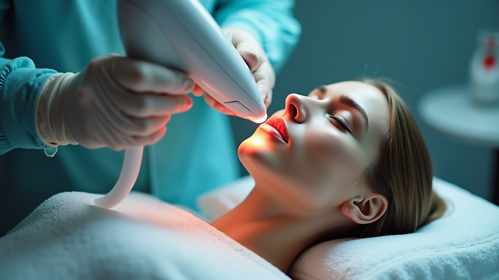 Close-up view of a laser device used for skin treatment