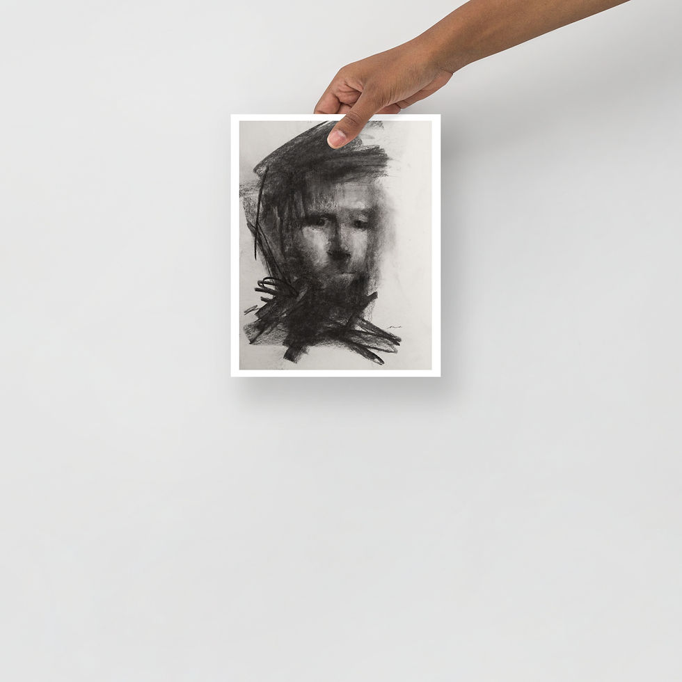 Thumbnail: Portrait Of a Man - Charcoal on Paper Print