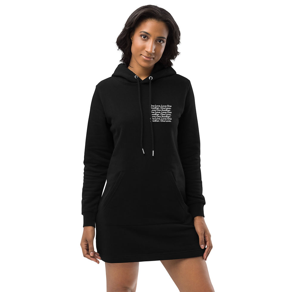 Thumbnail: Love One Another Unity Embroidered Hoodie dress