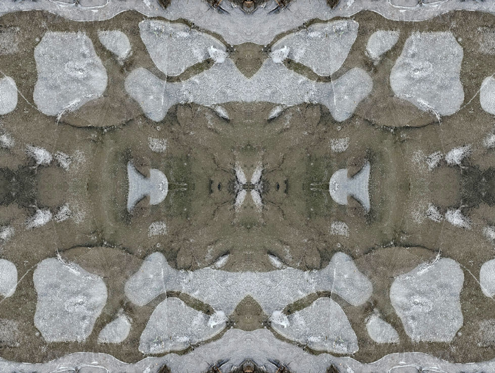Ice Puddle in fields along East Lane