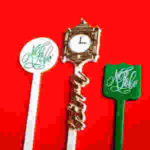 Marshal Fields Swizzle Sticks Clock Monogram Chicago