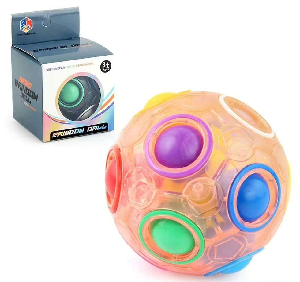 Magic Rainbow Puzzle Ball, Speed Cube Ball Fun Stress Reliever Magic Ball - RED 