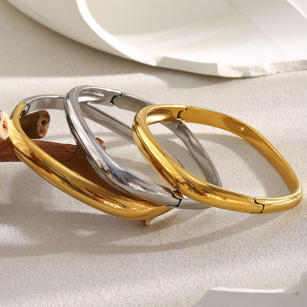 Fashion Bangle Mix Color 18k Gold Plated Jewelry Stainless Steel Bangles for Wom