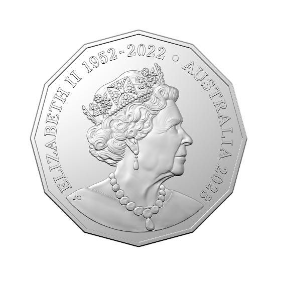 Thumbnail: 50th Anniversary of AC/DC 2023 50c CuNi Coloured Uncirculated Coin