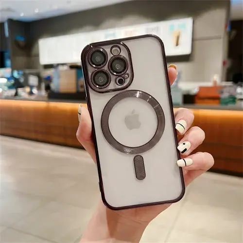 Thumbnail: Luxury Plating For Magsafe Case For Iphone 15 14 13 Pro Max Wireless Charging