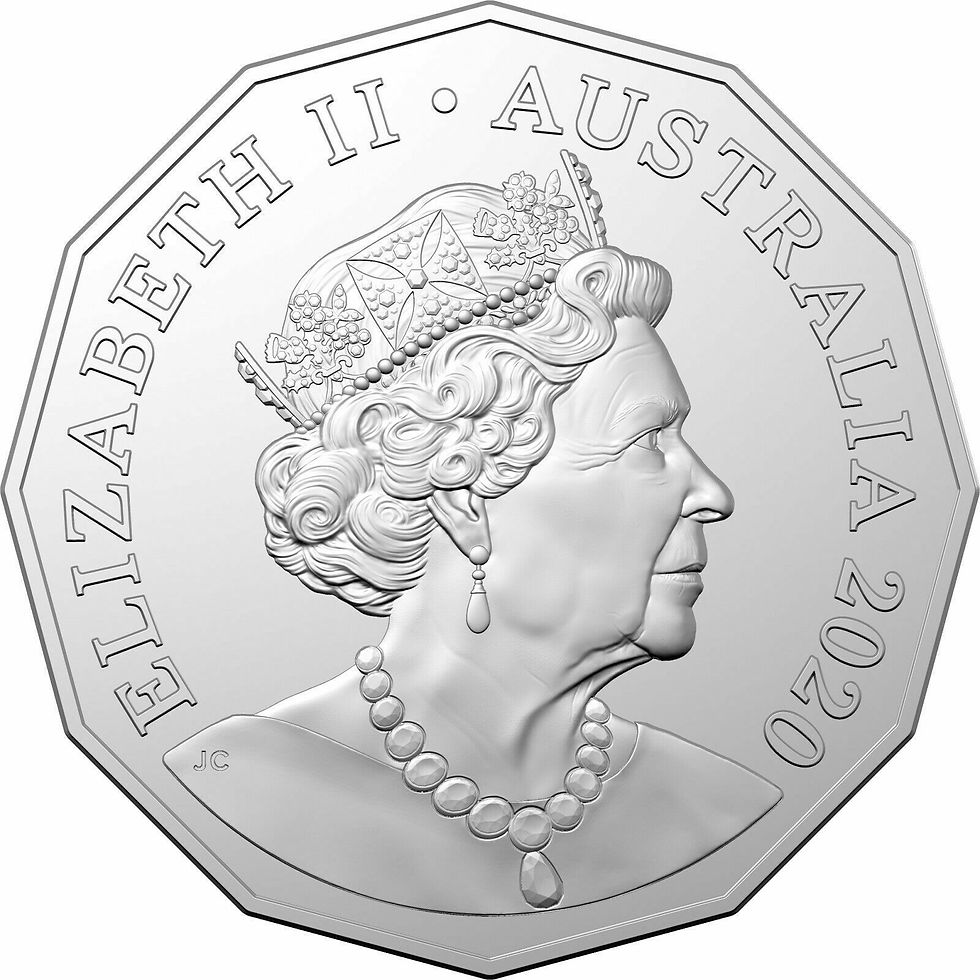 Thumbnail: 2020 50c JC Effigy Coin Uncirculated- sent in 2x2 Holder