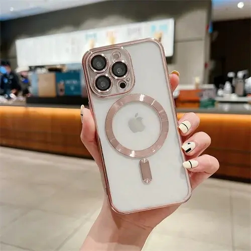 Thumbnail: Luxury Plating For Magsafe Case For Iphone 15 14 13 Pro Max Wireless Charging
