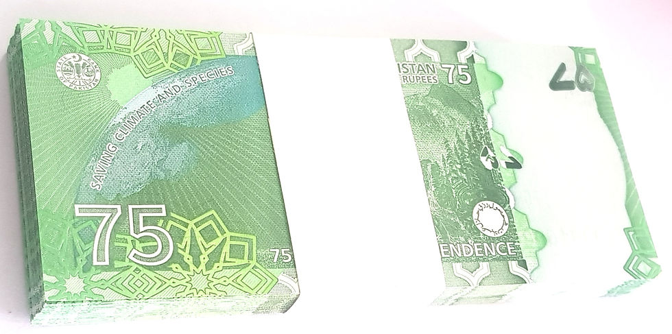 Thumbnail: Pakistan Commemorative Note of Rs75 to mark the nation's 75th Independence Day -