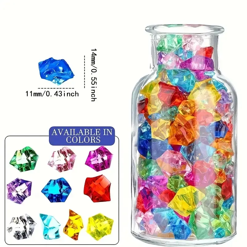 Thumbnail: 100pcs Vase Filling, Fake Ice Blocks, Mixed Colors, Fake Gemstones, Wedding Deco
