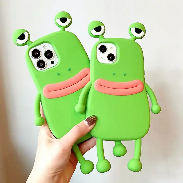 Thumbnail: Frog Phone Case Soft Silicone Phone Case For Iphone 15 14 13 Pro Max Iphone Shoc