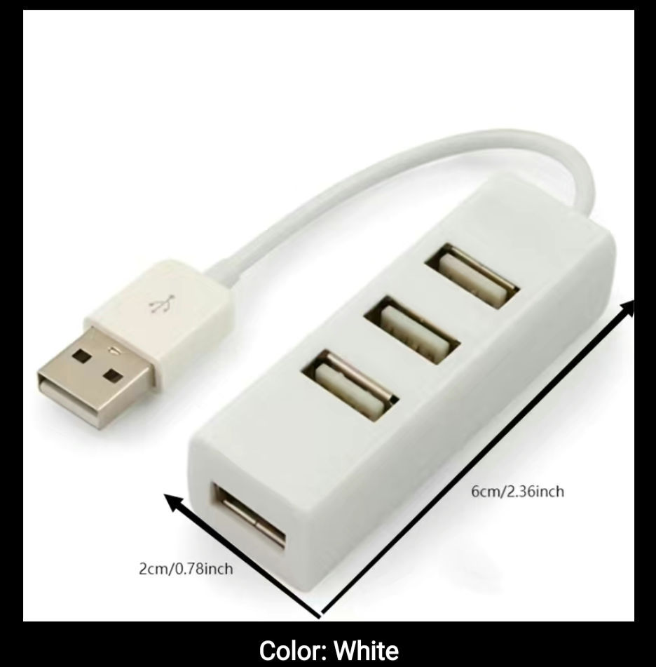 Thumbnail: 1pc Mini USB Hub Extensions, 4 Port USB Hub Expander, USB Adapter Station, Ultra