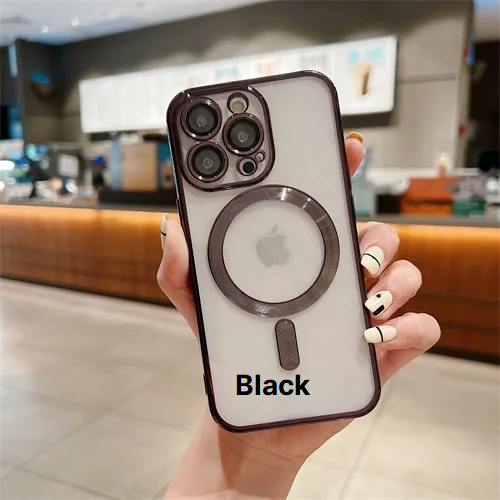Thumbnail: Luxury Plating For Magsafe Case For Iphone 15 14 13 Pro Max Wireless Charging