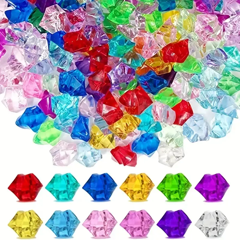 Thumbnail: 100pcs Vase Filling, Fake Ice Blocks, Mixed Colors, Fake Gemstones, Wedding Deco