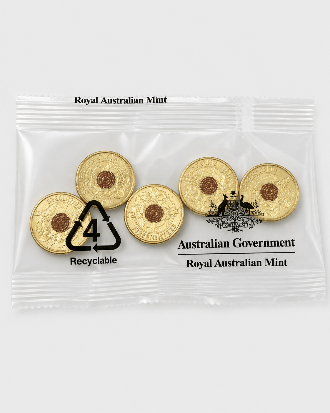 2020 Firefighters $2 Five Coin RAM Mint Bag Rare Australian Two Dollar Coins