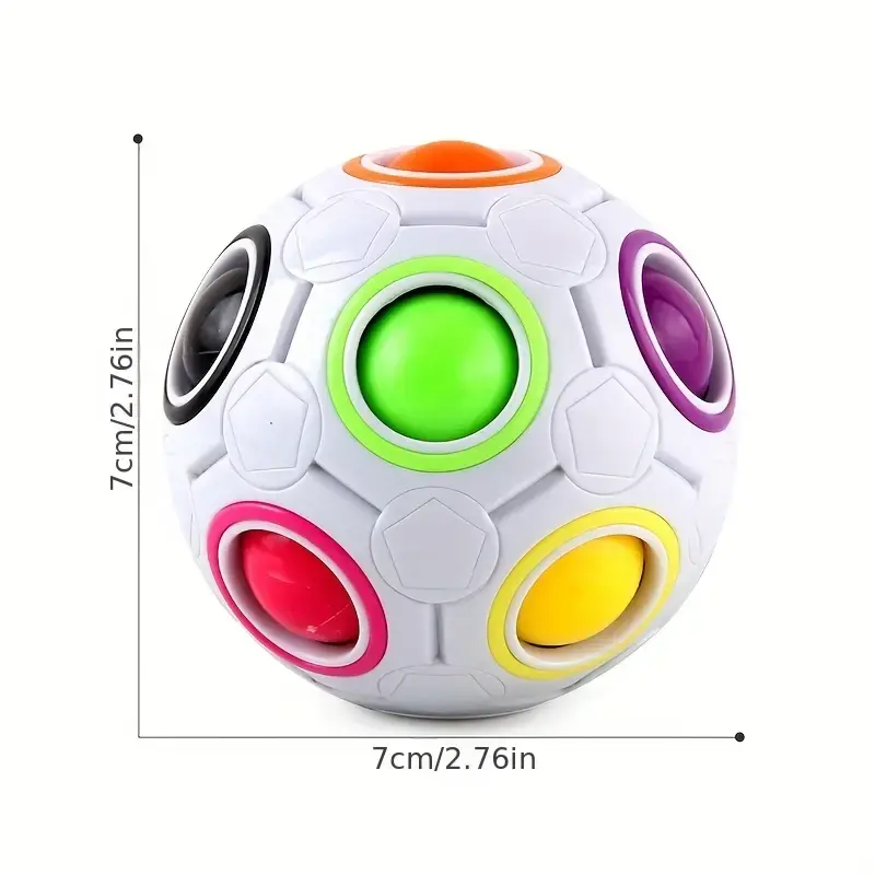 Thumbnail: Magic Rainbow Puzzle Ball, Speed Cube Ball Fun Stress Reliever Magic Ball- WHITE