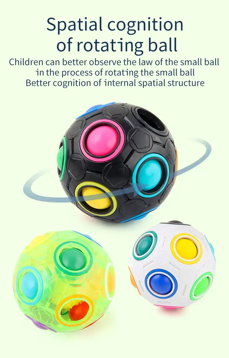 Thumbnail: Magic Rainbow Puzzle Ball, Speed Cube Ball Fun Stress Reliever Magic Ball ORANGE