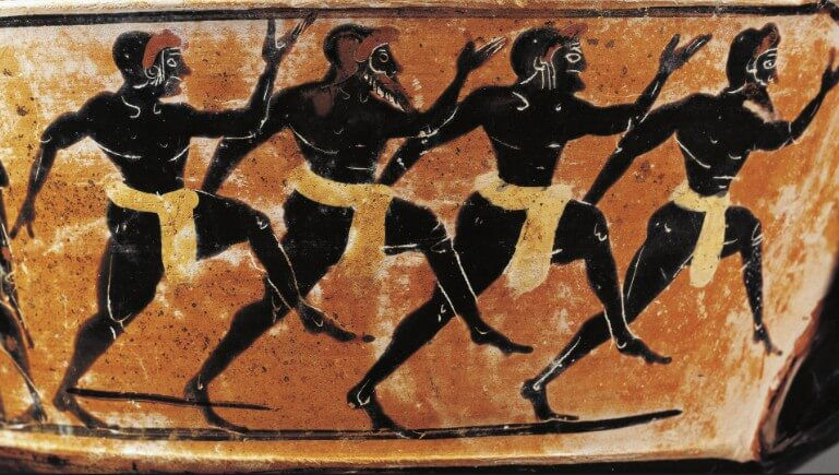 Läufer auf einer antiken griechischen Vase