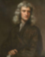 Portrait von Newton in dunklen Farben aus dem 17. Jahrhundert