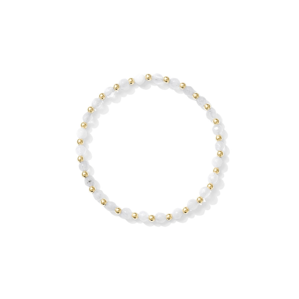 white gemstone stretch stackable bracelet