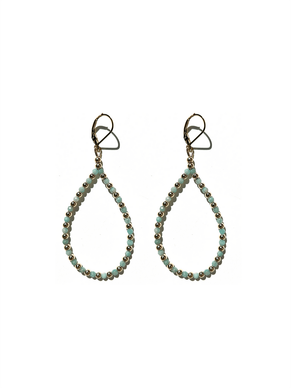 teardrop gemstone earrings in green