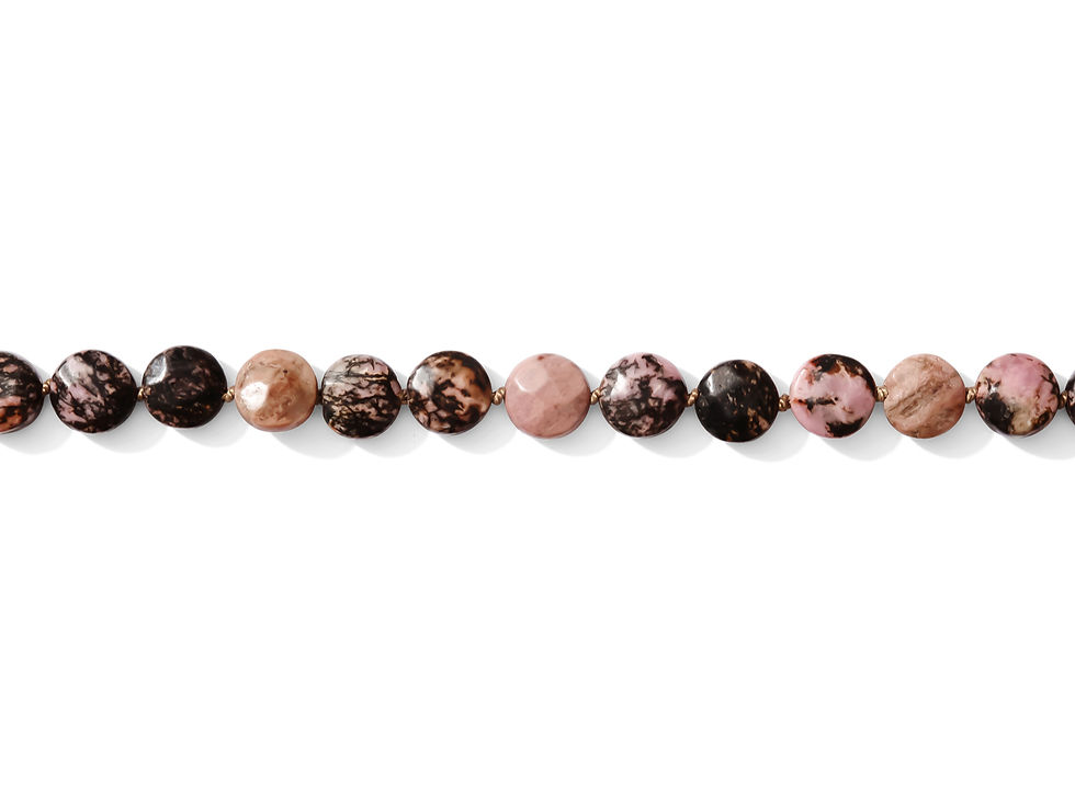 Rhodonite Necklace Chunky Beaded Necklace by Kaylie Dawn
