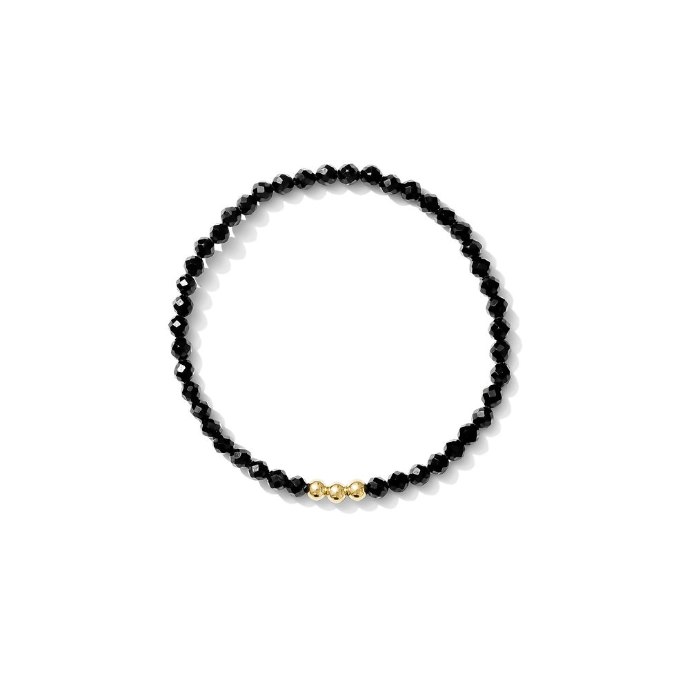 Black Stretchy Gemstone Bracelet
