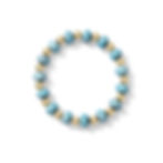 Stretchy stackable bracelet in larimar on a white background