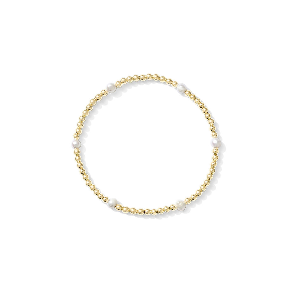 Gold beaded bracelet with pearls