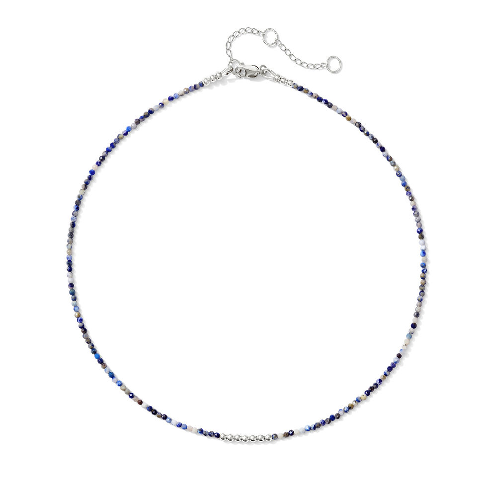 Thumbnail: Lucky Delicate Blue Gemstone Necklace - Multi Lapis Lazuli