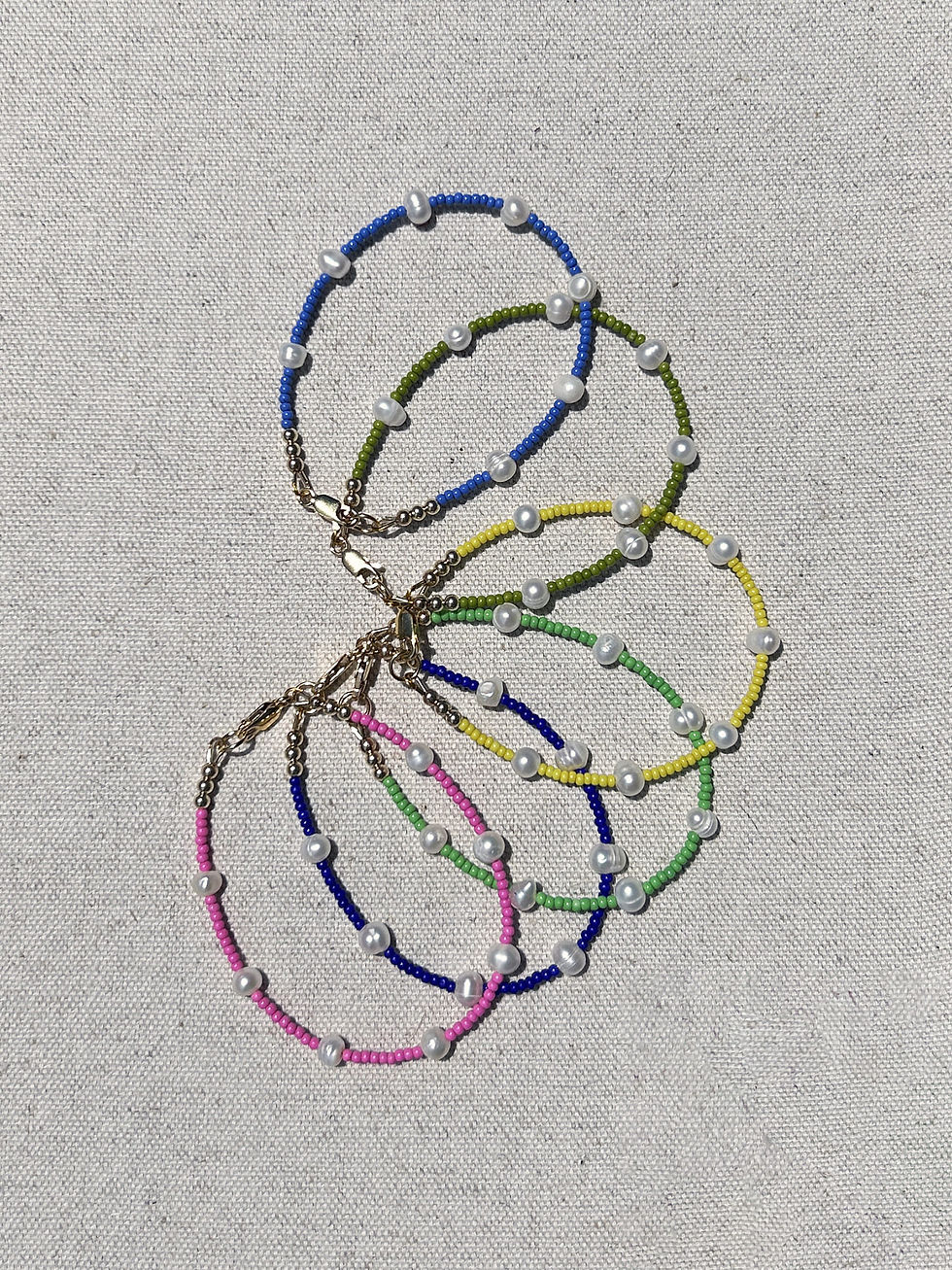 Thumbnail: Bailey Seed Bead and Freshwater Pearl Bracelet