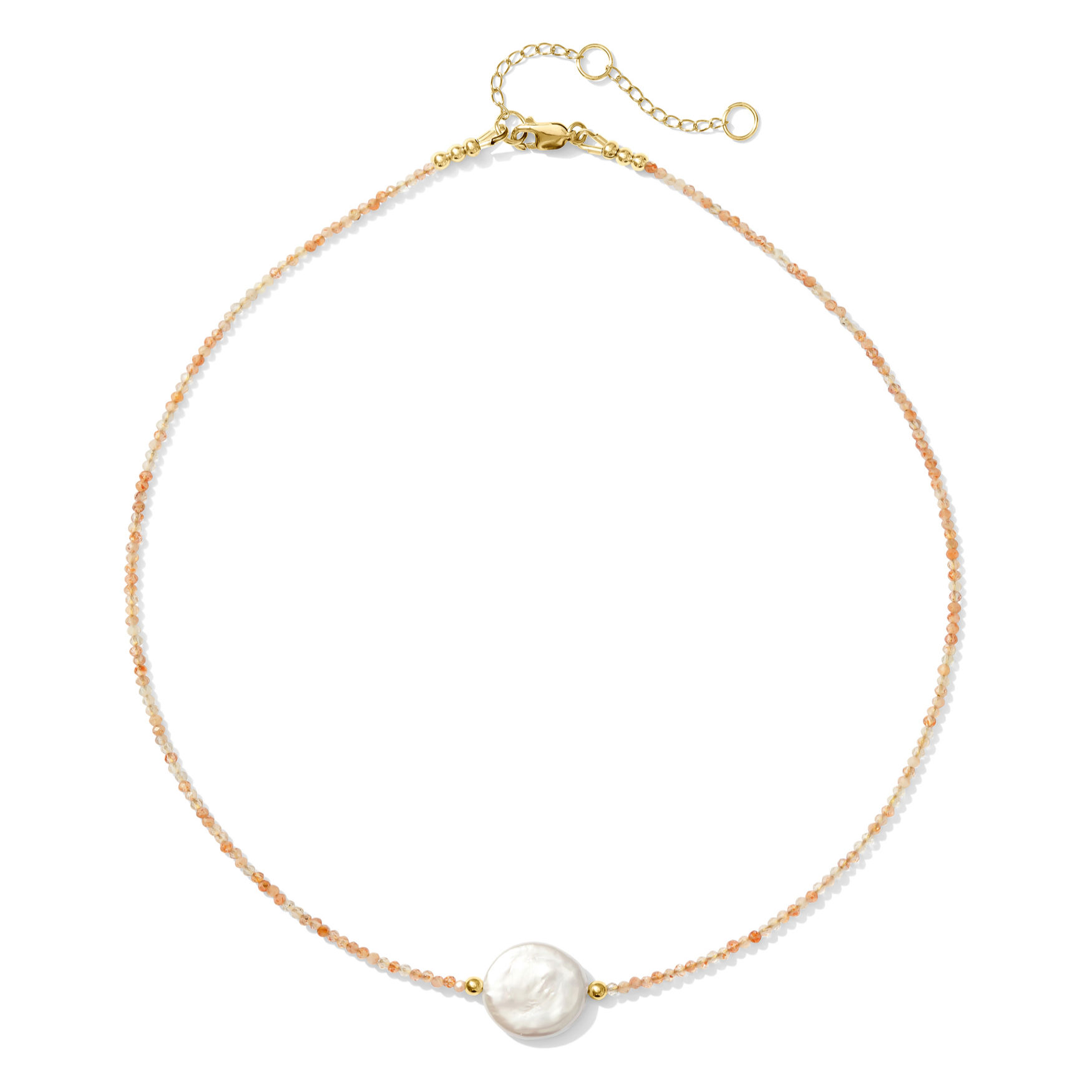 delicate gemstone necklace in sunstone