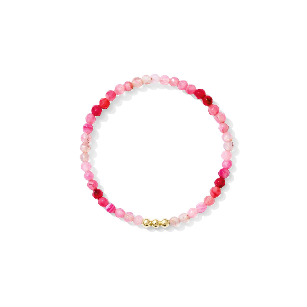 stretchy gemstone bracelet in pink