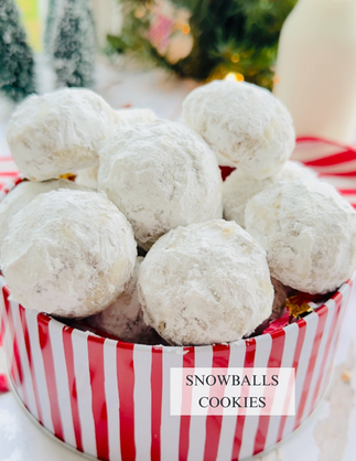 Classic snowball cookies rolled in powdered sugar from the Holiday cookie ebook