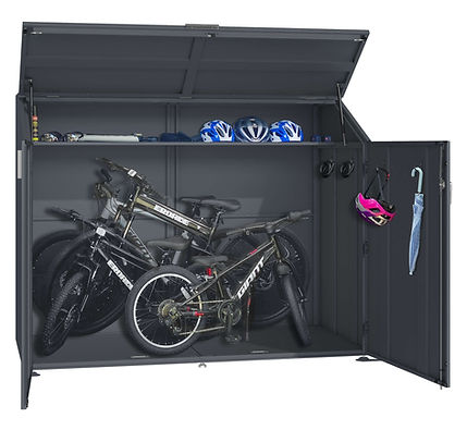 Fahrradgarage aus Metall in Anthrazit für 2–3 Fahrräder