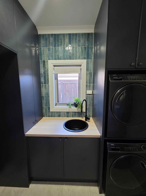 custom laundry cabinets melbourne dark