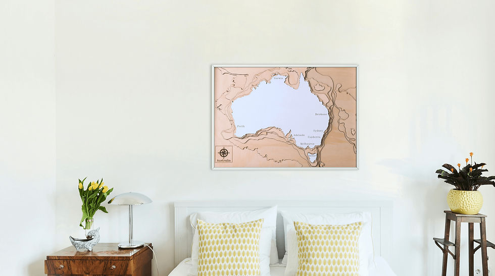 3d wooden map australia
