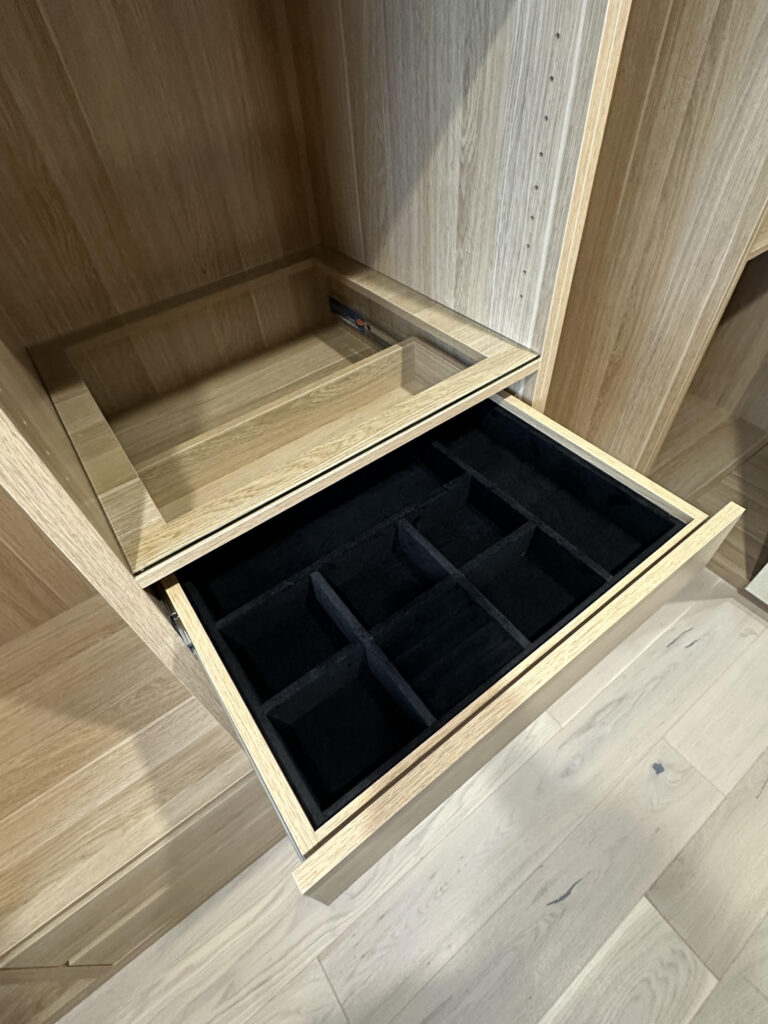 jewellery detail in custom wardrobes