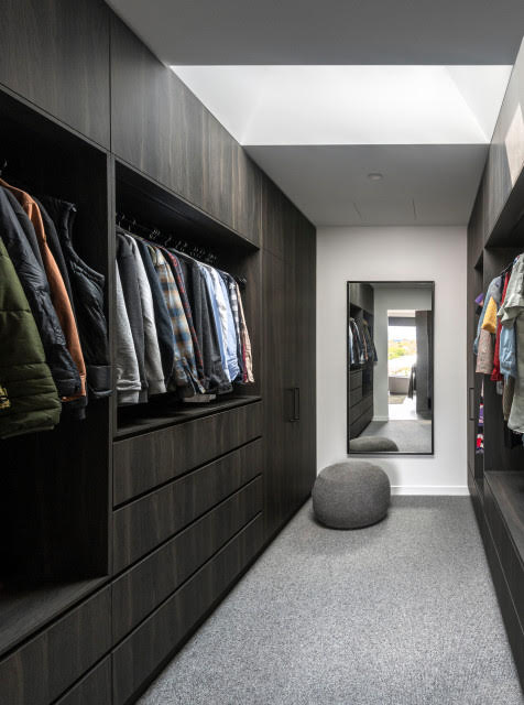 custom wardrobe melbourne dark timber finish