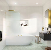 fluted glass over bath shower screen Melbourne